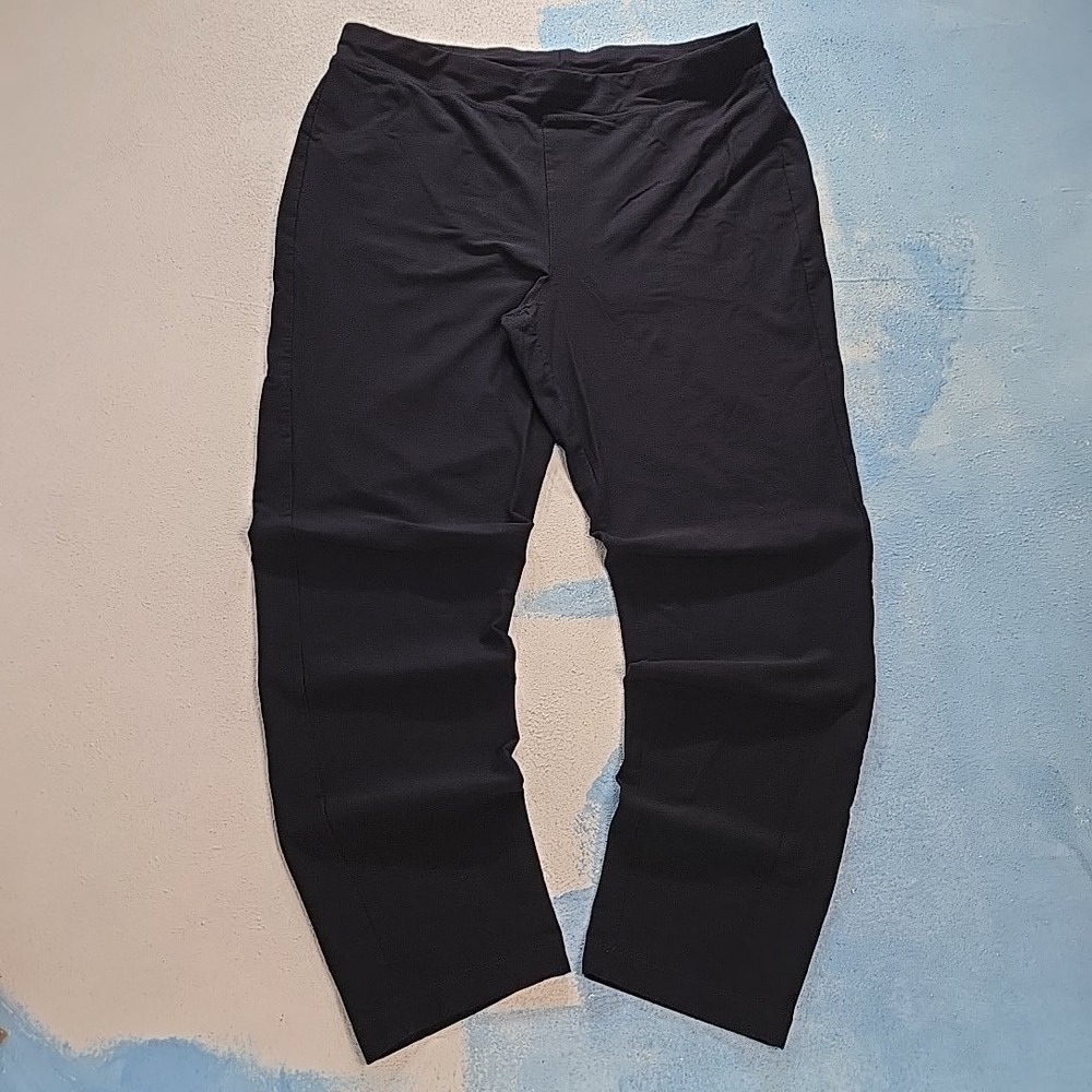 EILEEN FISHER Women L Stretch Black Pull On Pants 70% Viscose 24% Nylon USA Made